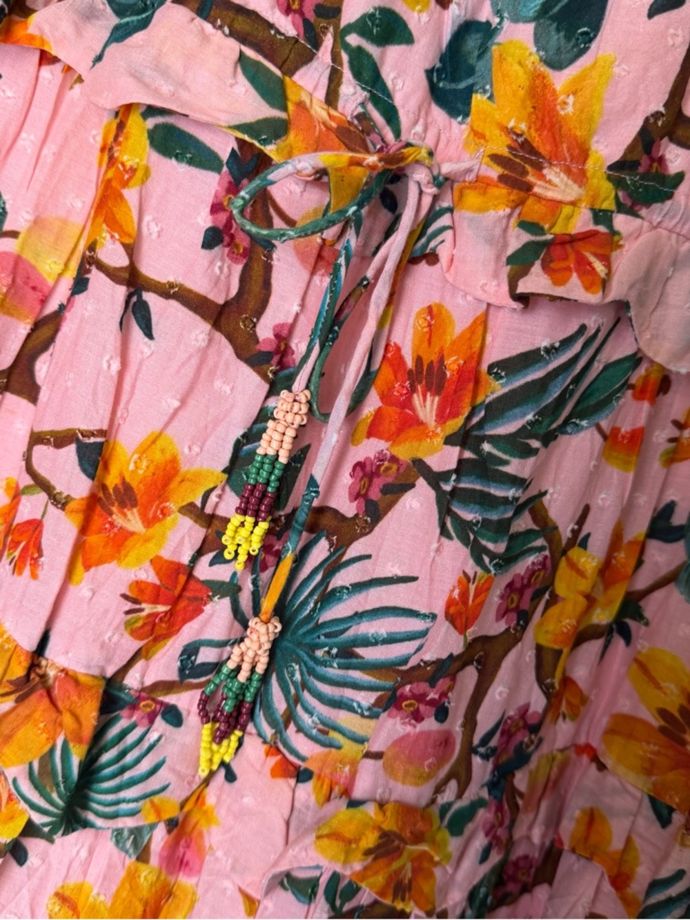 Farm Rio Square-Neck Tiered-Maxi Dress - Picture 6 of 12